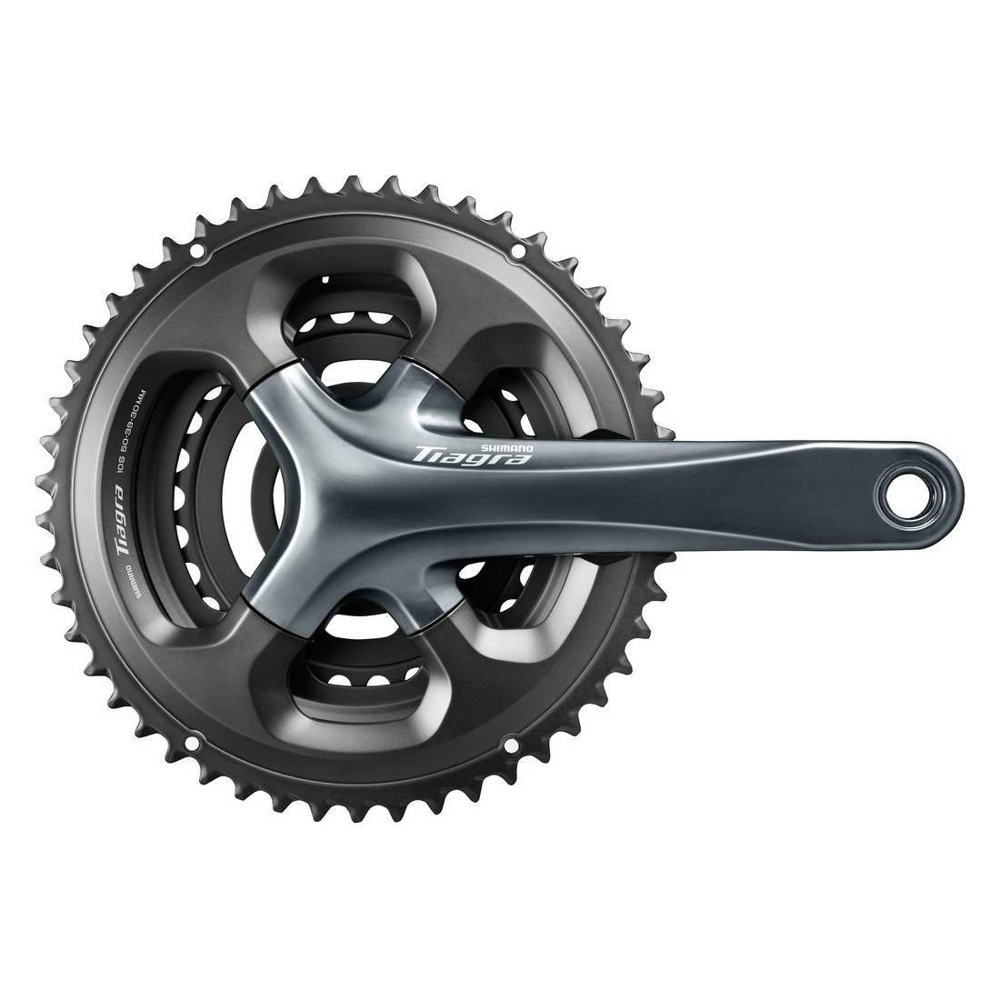 SHIMANO FC-4703 Tiagra Kurbelgarnitur, 30/39/50 Zähne, 175 mm, 2-Pieces, Festachse, schwarz/grau (1 Set)