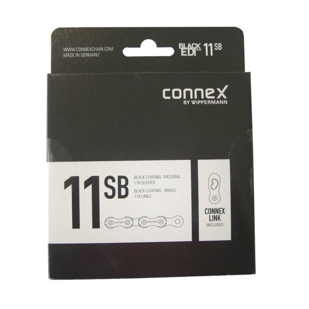 Connex 2321-11SB-1180 Schaltungskette "11SB", 1/2" x 11/128", 118 Glieder, 5,6 mm, 11-fach, schwarz/gold