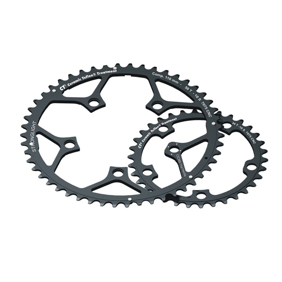 STRONGLIGHT 273521 Kettenblatt Type 110 C innen 38 Zähne, ct², 10-fach, schwarz (1 Stück)
