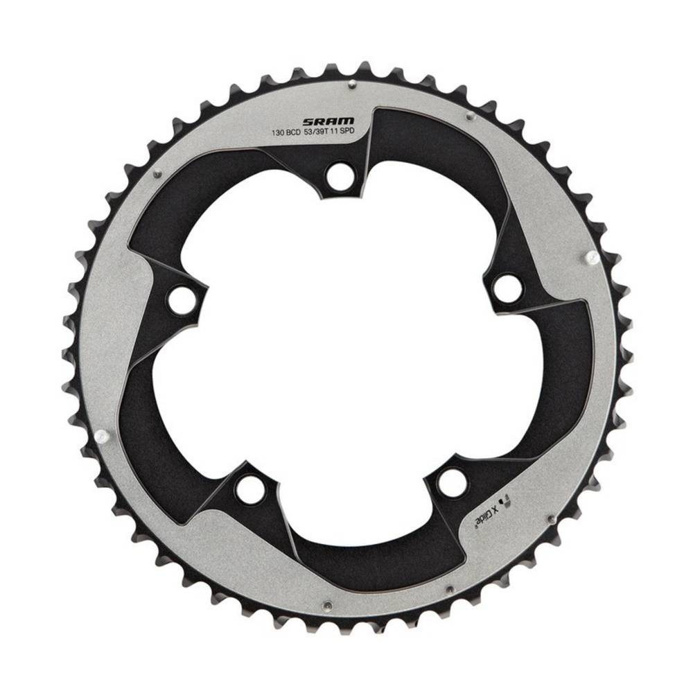 SRAM 11.6218.031.000 Kettenblatt Road Red B2 X-Glide Yaw,11f.52Z.2-Pin,sz., schwarz/silber