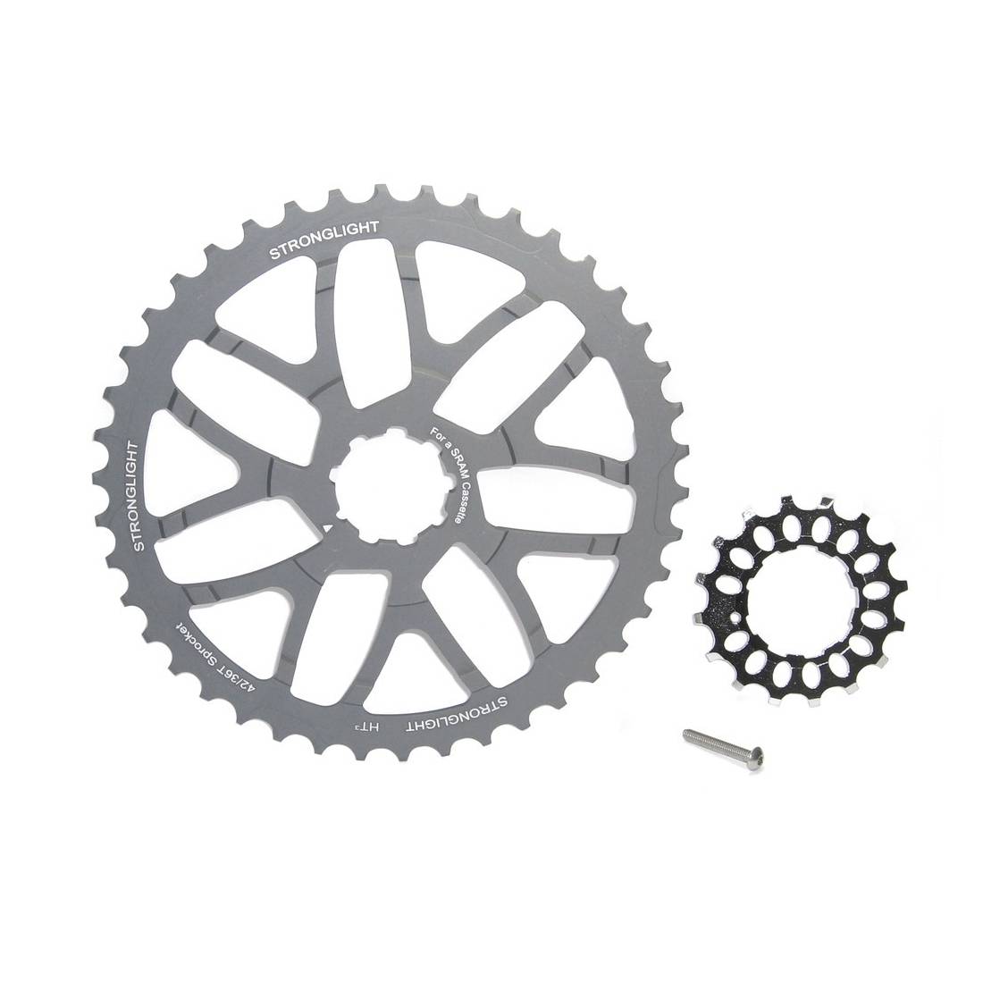 STRONGLIGHT 275555 Umbaukit für Sram Kasette 40 Z HT³ inklusive 16Z Stahl Ritzel, silber (1 Set)