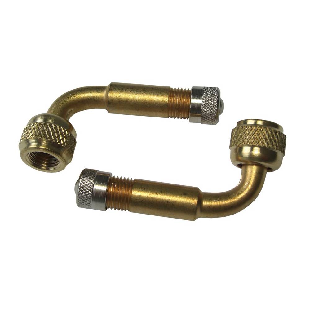 Ventilverlängerung AV 46-90° mit drehb. Mutter, messingfarben (2er Pack)
