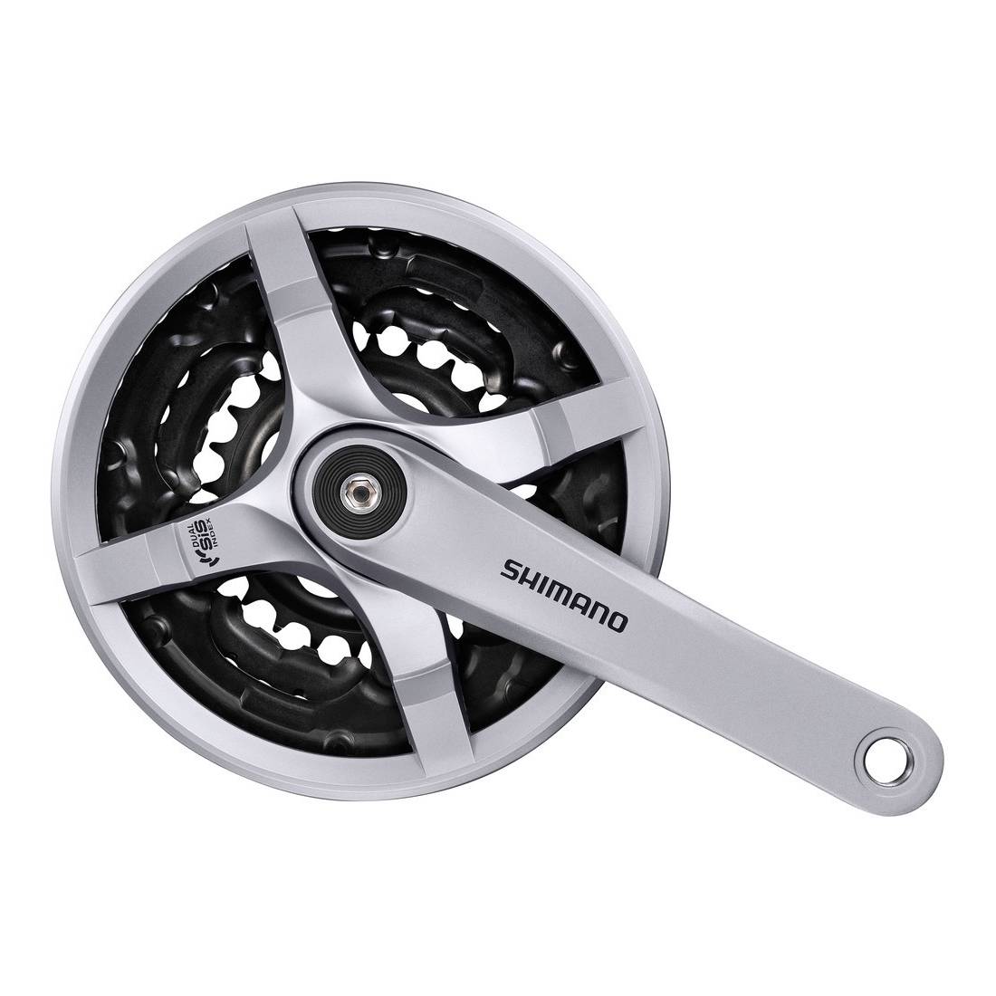 SHIMANO EFCTY501C244CSB Kurbelgarnitur TY 501 42/34/24 170 mm FC-TY 501 4-kant 6/7/8-fach mit KSS, silber (1 Set)