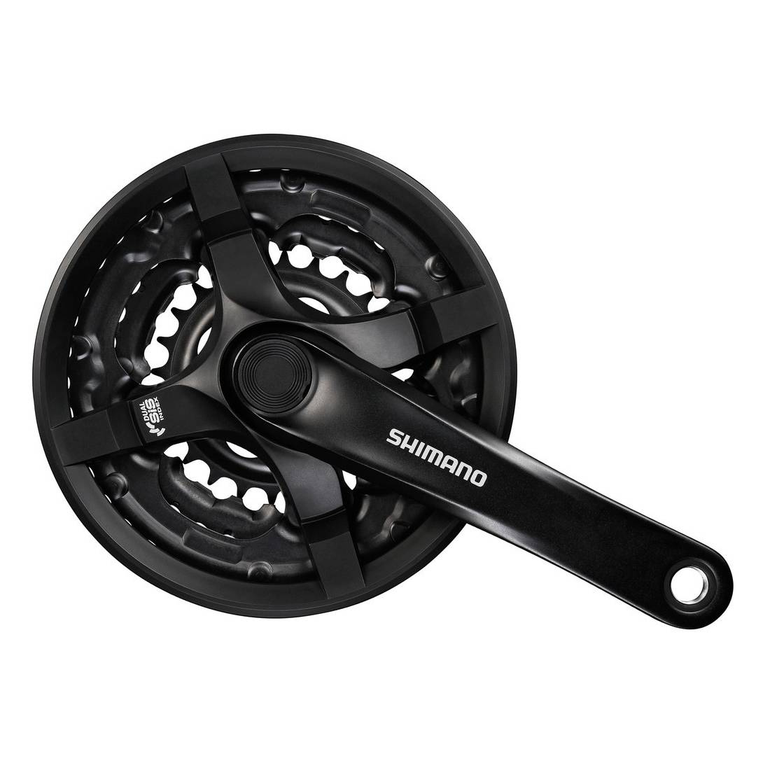 SHIMANO FC-TY 501 Kurbelgarnitur TY 501 42/34/24 175 mm 4-kant 6/7/8-fach mit KSS, schwarz (1 Set)