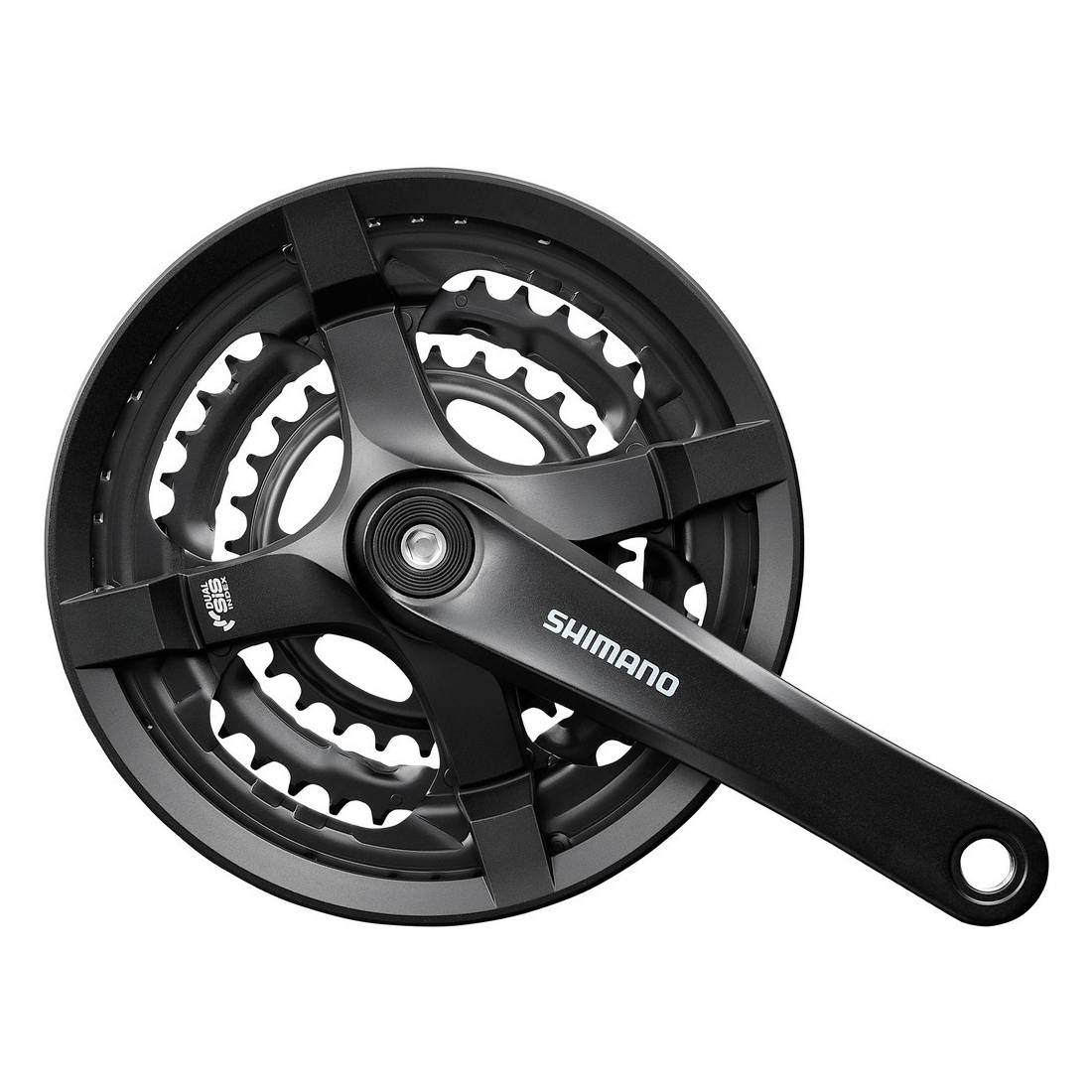 SHIMANO EFCTY501C888CLB Kurbelgarnitur TY 501 48/38/28 170 mm FC-TY 501 4-kant 6/7/8-fach mit KSS, schwarz (1 Set)