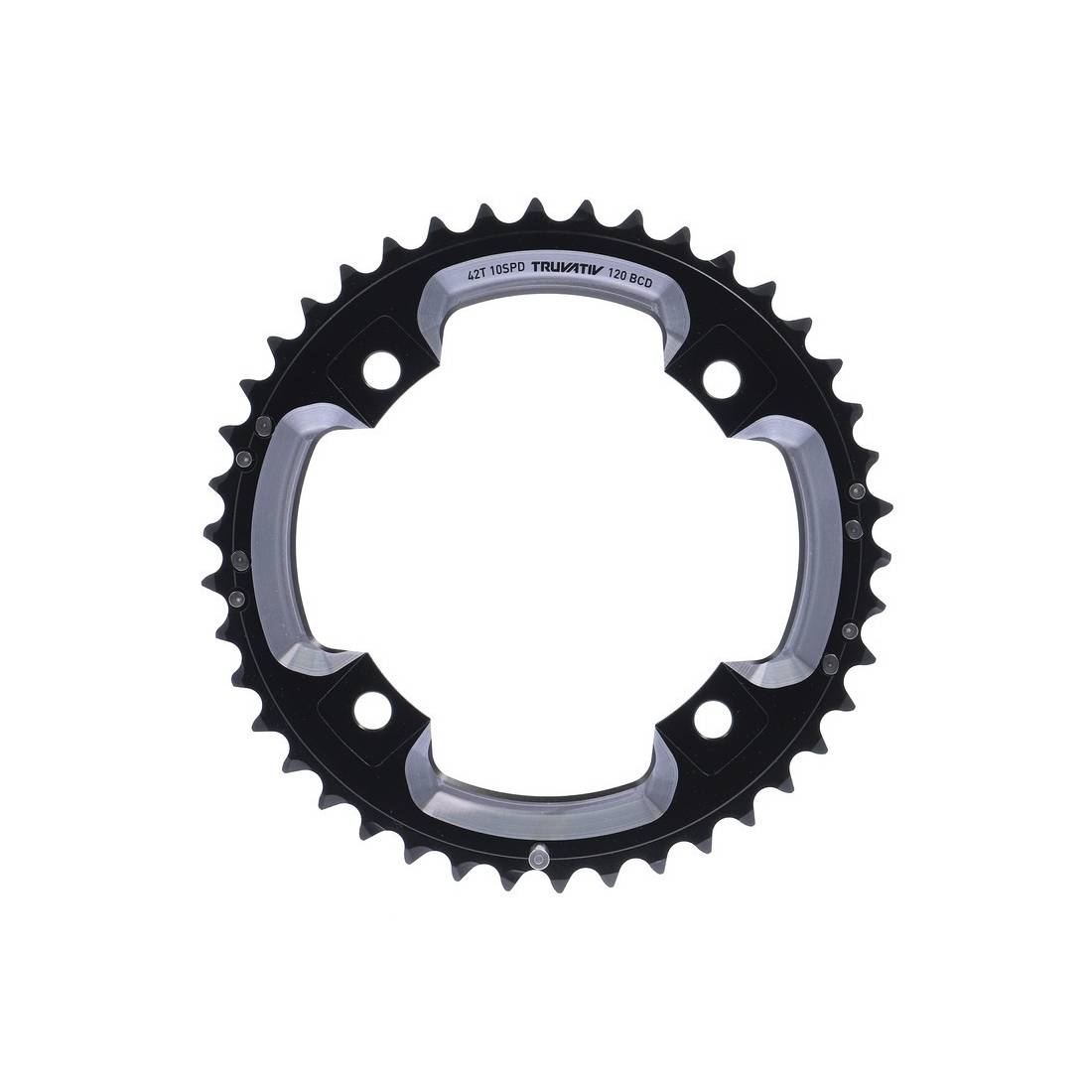 SRAM 11.6215.188.240 Chain Ring MTB 42T S2 120 AL6 Blast Black, L-Pin GXP CNC 2x10, schwarz
