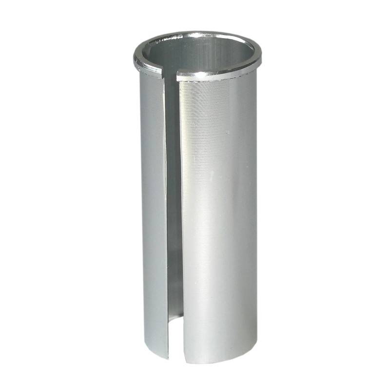 ergotec 63814001 Kalibrierbuchse für Sattelstütze Stütze Ø 27,2mm, Rohr Ø 29,6mm, 80mm, silber
