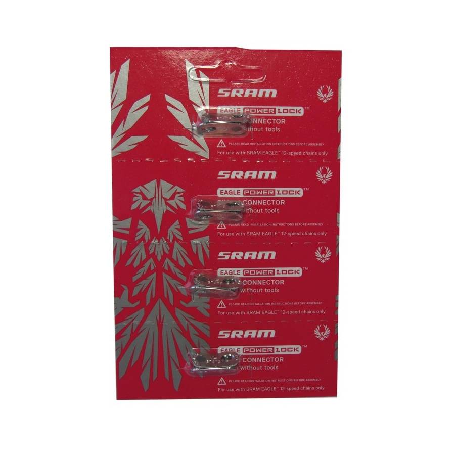 SRAM 00.2518.027.007 Kettenverschlussglied Eagle Power Lock, 12-fach, silber (4er Pack)