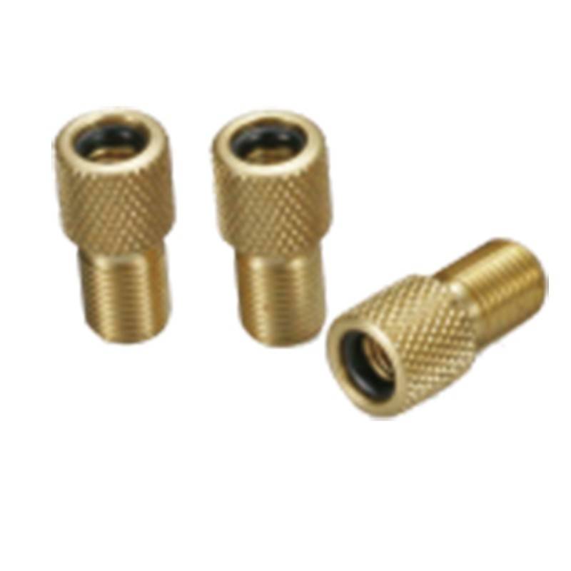 XLC Schraub-/Übergangsventiladapter von AV (Pumpe) auf DV/SV Messing, messingfarben