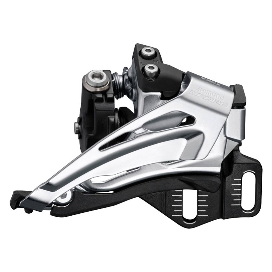 SHIMANO FD-M6025-E Umwerfer "Deore", 2x10-fach, Top Swing, Down Pull, 66-69°, E-Type, schwarz/silber