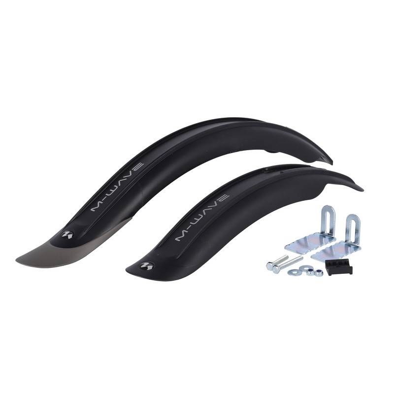 M-Wave 386033 Steckblechset Import Mud Max Kids F+R für 16"-20" Kinderräder, schwarz (1 Set)