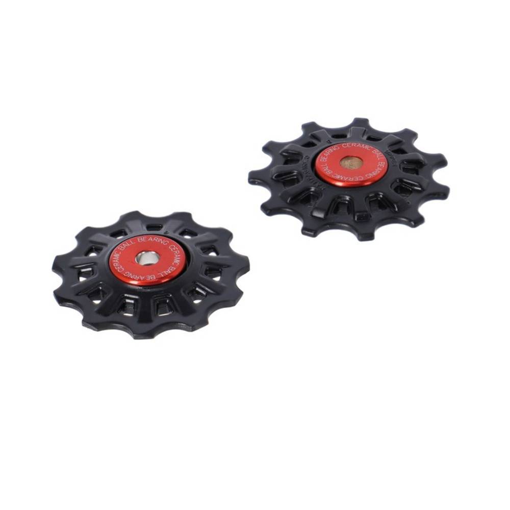 Campagnolo Schalträdchen-Set für Super Record RD-SR600,11-f.,8.4mm, rot/schwarz (1 Set)
