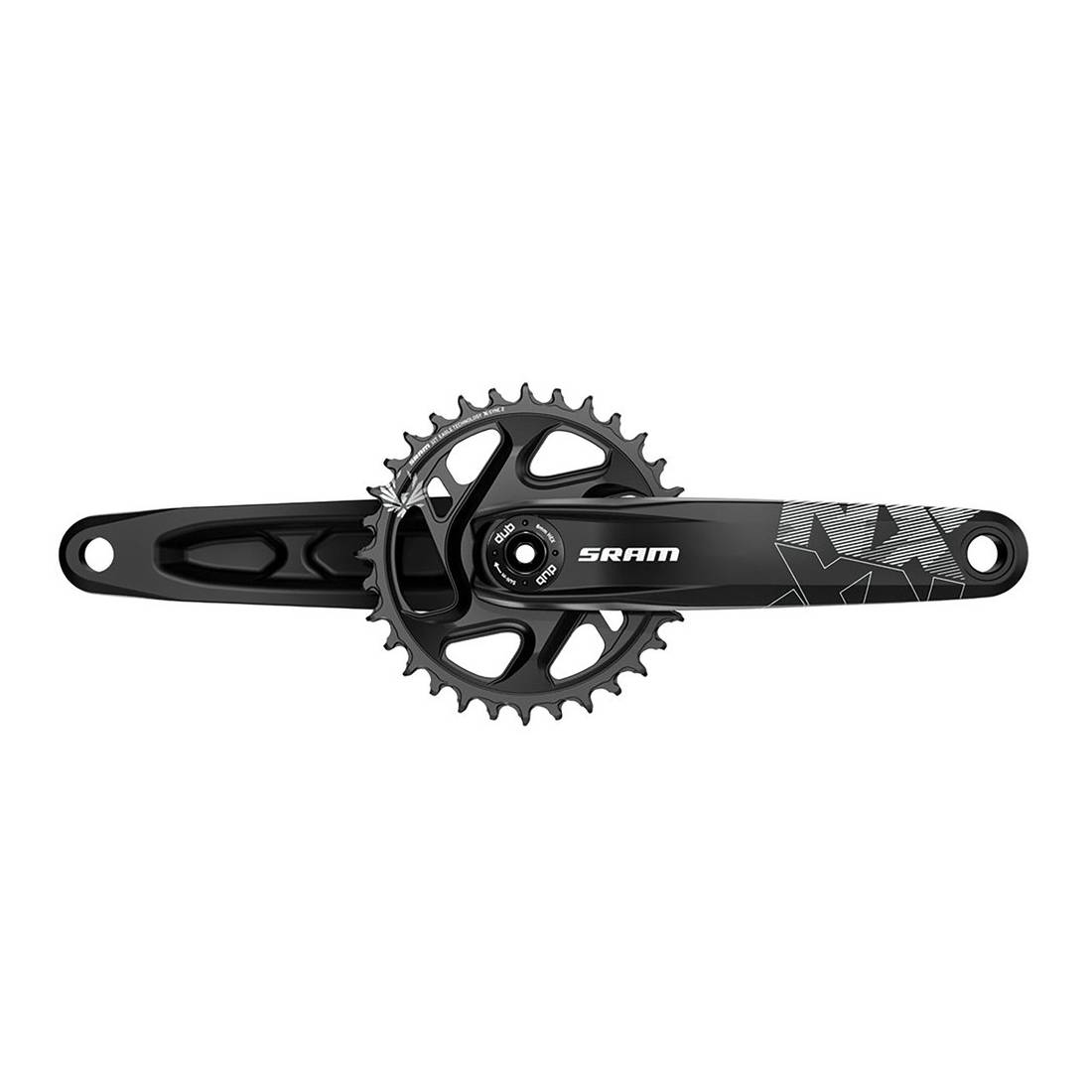 SRAM Kurbelgarnitur NX Eagle DUB 175mm o.DUB-Lager,DM.32-Z.11/12-f.,X-Sync2, schwarz (1 Set)
