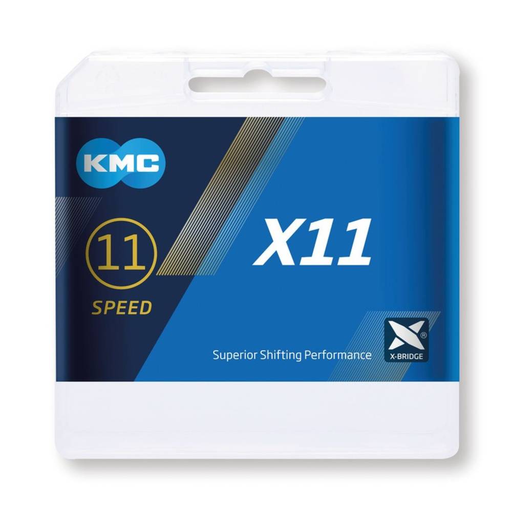 KMC Schaltungskette X11, 1/2" x 11/128", 114 Glieder, 5,65 mm, 11-fach, silber/schwarz