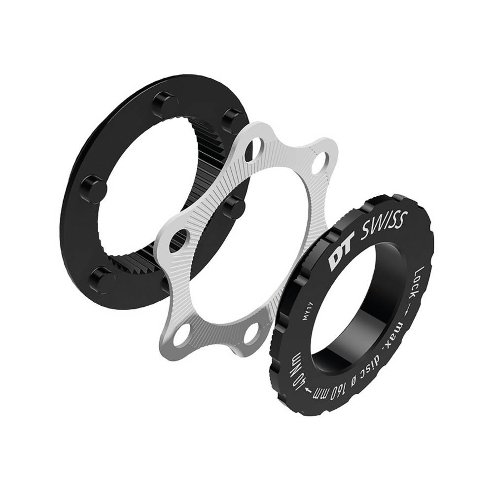 DT Swiss Adapter IS (6-Loch) Road, QR, TA9, TA12, schwarz/silber