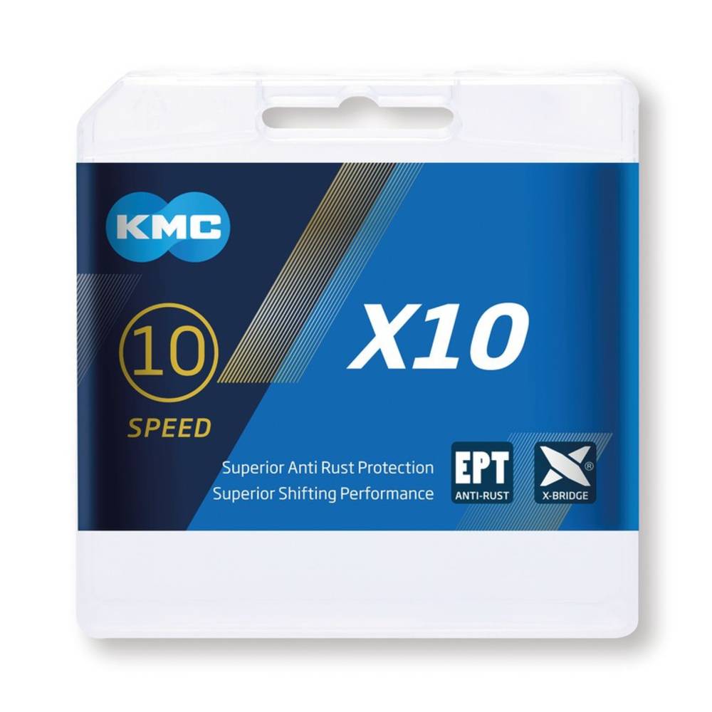 KMC Schaltungskette X10 EPT Anti-Rost, 1/2" x 11/128", 114 Glieder, 5,88 mm, 10-fach, silber