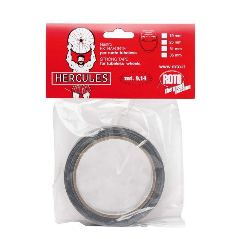 Felgenklebeband Roto Hercules Rolle mit 9,14 m 25 mm breit, schwarz (9,14 m)