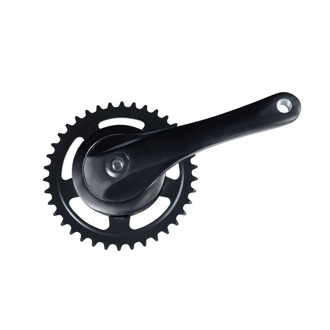 Kettenradgarnitur Alu Rock 170mm,46 Z. 4-kant mit Abdeckscheibe, schwarz (1 Set)