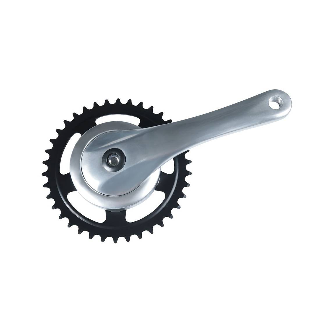 Kettenradgarnitur Alu Rock 170mm,46 Z. 4-kant mit Abdeckscheibe, silber (1 Set)