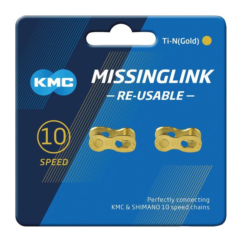 KMC Missinglink 10R Ti-N Gold, für Ketten 5,88 mm, 10-fach, gold (2er Pack)