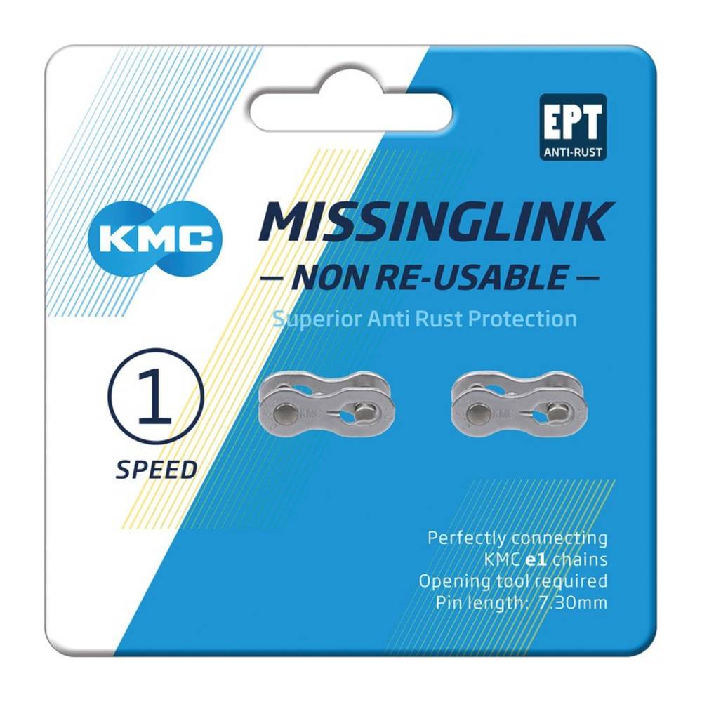 KMC Missinglink e1NR EPT, 1/2" x 3/32", schmal, für e1, silber (2er Pack)