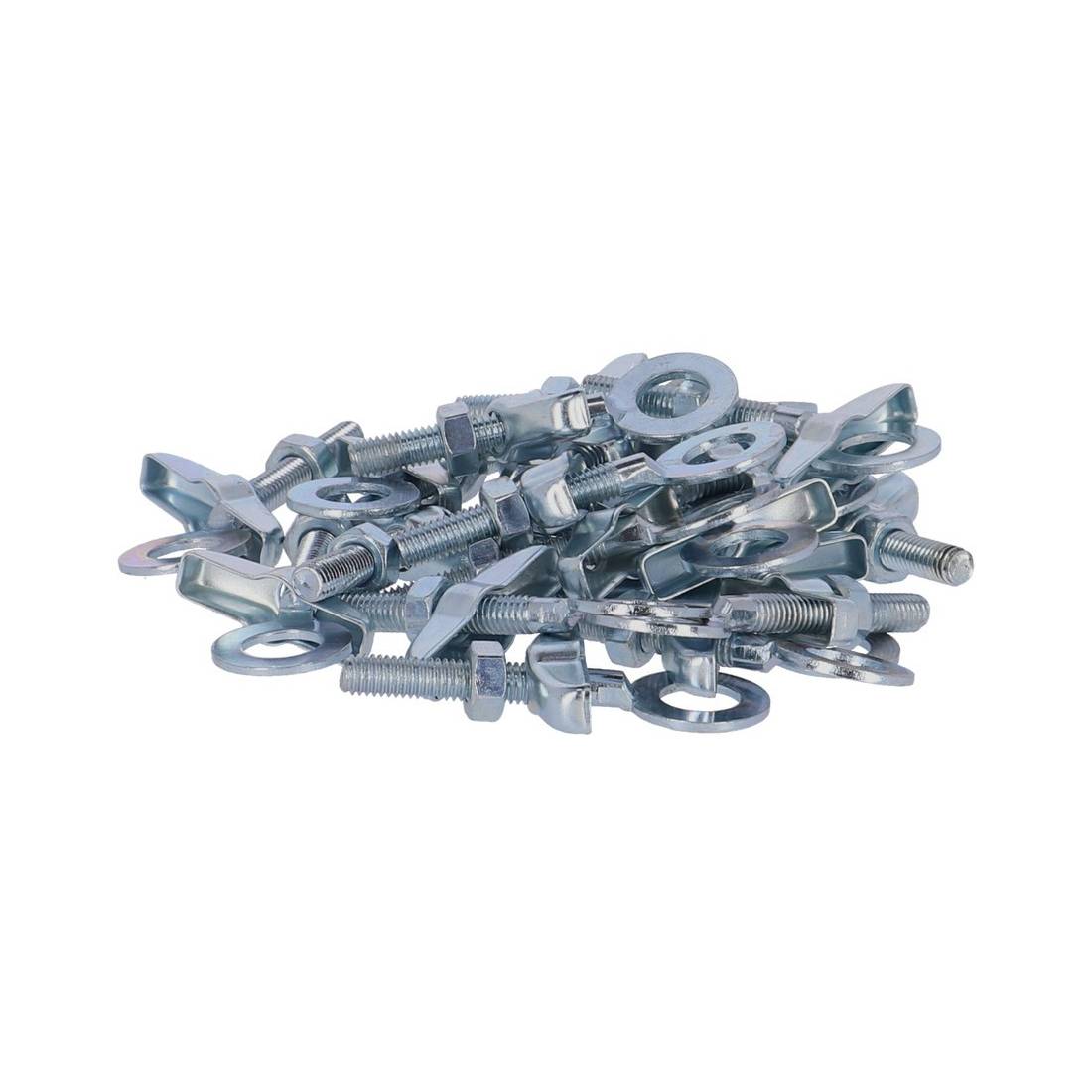 Fix Nippel Kettenspanner Fahrrad Beutel, verzinkt, M6, silber (10 Paar)
