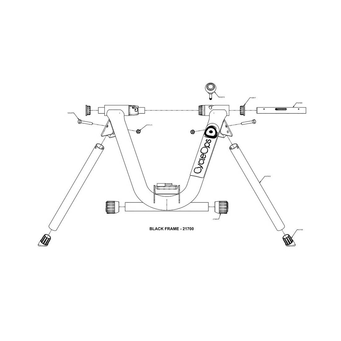 CycleOps Standfuß vorne für basic Trainer schwarzer Rahmen, schwarz (1 Stück)