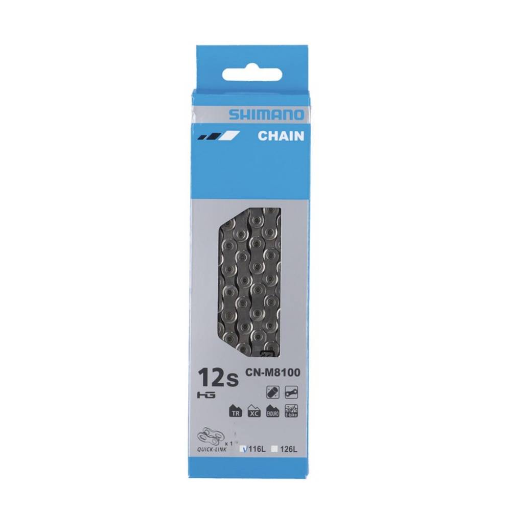 SHIMANO CN-M8100 Deore XT Schaltungskette, 116 Glieder, 12-fach, Quick-Link, silber