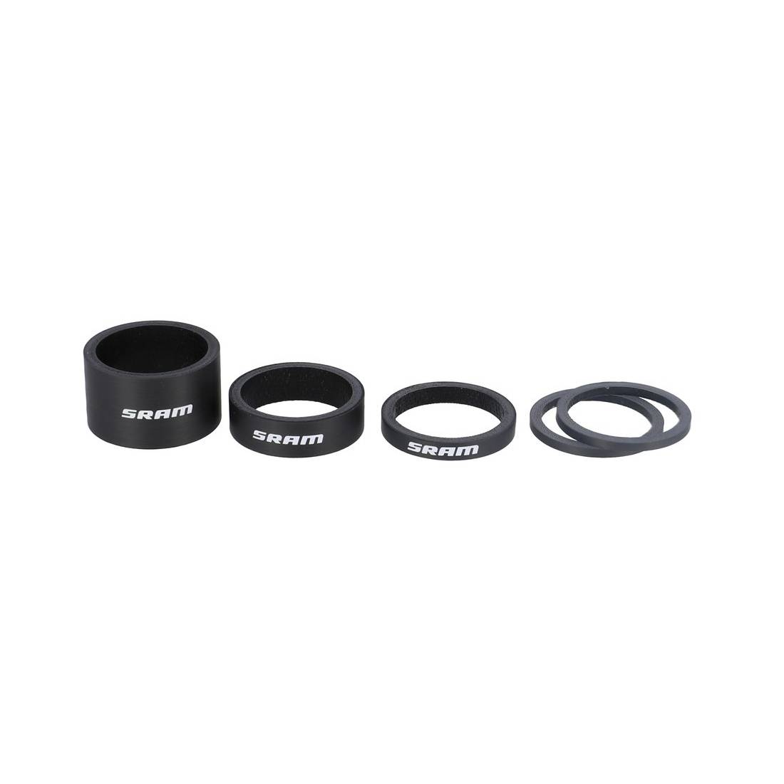 SRAM Steuersatz Spacer Carbon (2x 2,5mm / 1x 5mm / 1x 10mm / 1x 20mm), schwarz, 5-teilig (1 Set)