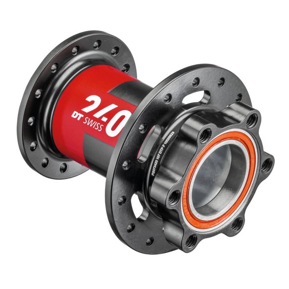 DT Swiss Vorderrad-Nabe 240 MTB Disc Brake Lefty, IS 6-bolt, 28 Loch, schwarz/rot