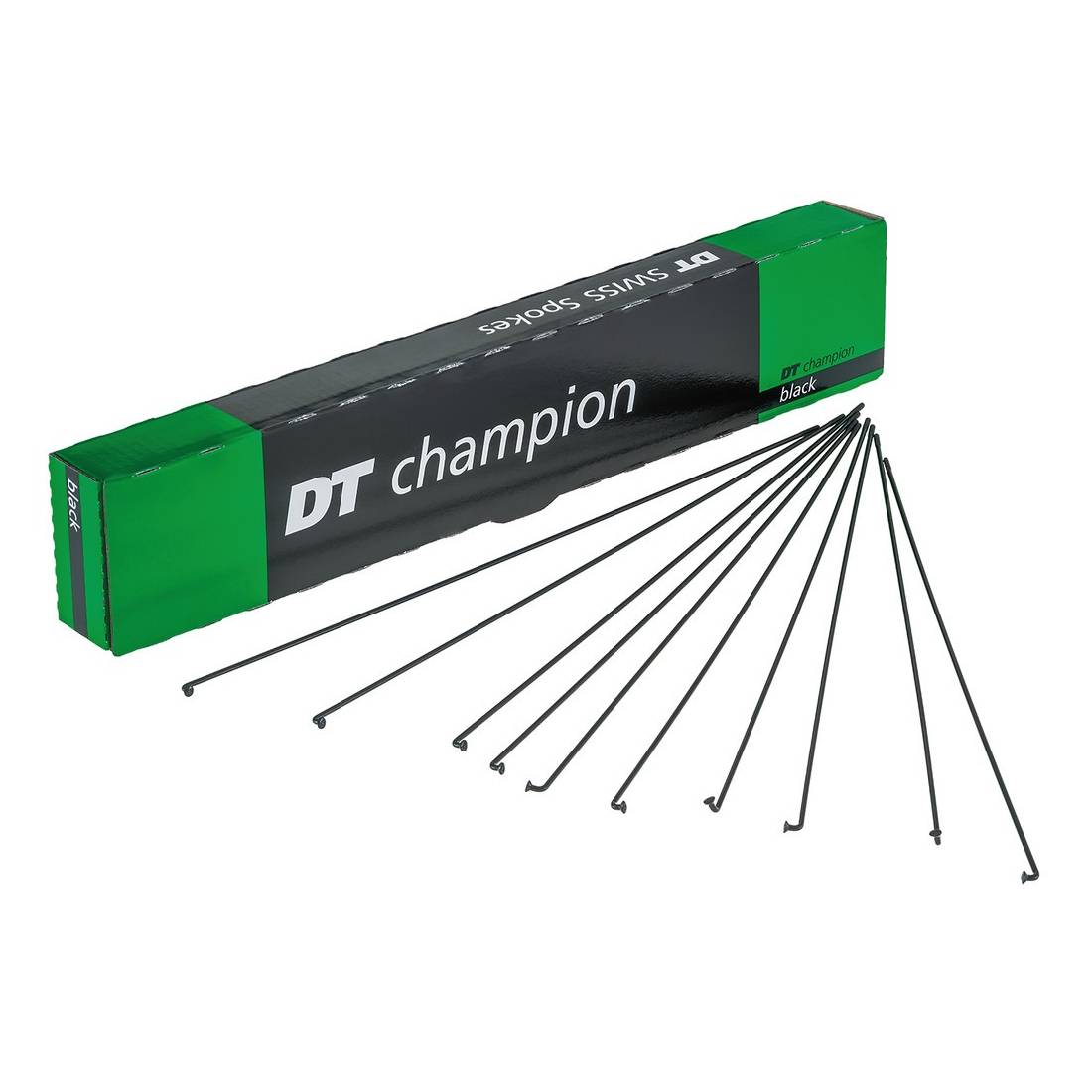 DT Swiss Speichen Champion M, 2 x 280 mm, Niro, ohne Nippel, schwarz (100er Pack)