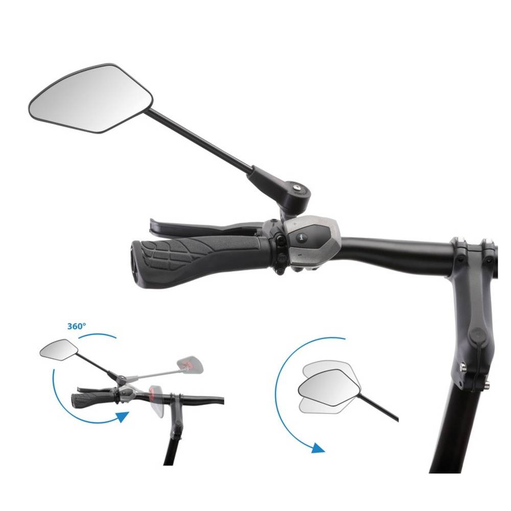 Krampe Fahrradspiegel "KF Cross Typ A", mittlere Aussenklemmung, schwarz