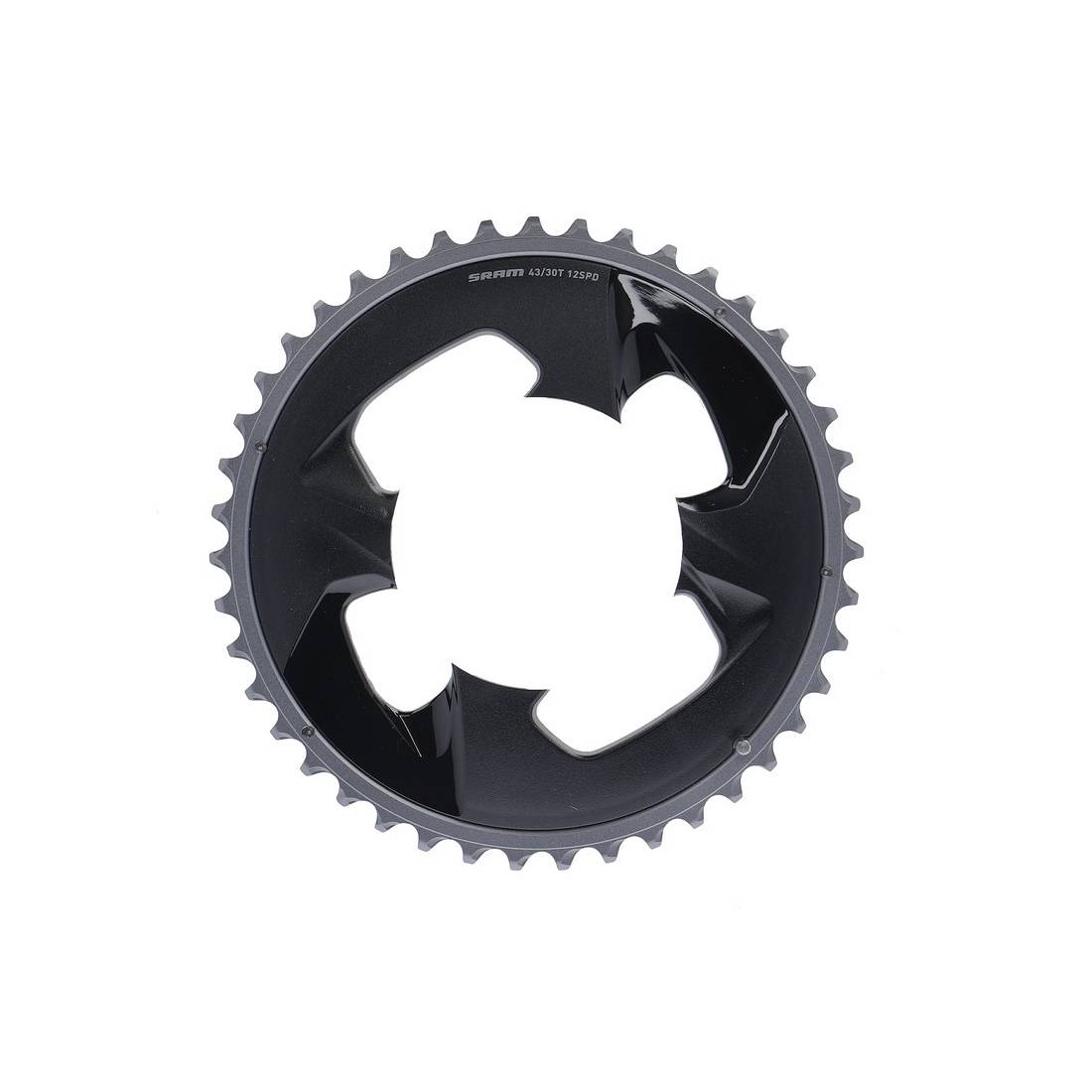 SRAM Kettenblatt ForceWide Road 2x12fach 00.6218.015.004,grau,43Zähne,Alu,94mm, grau