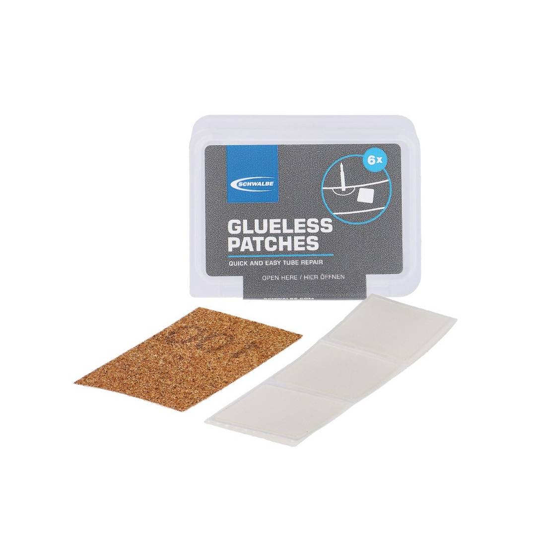 Schwalbe Flicken Set für Schläuche 6 Flicken selbstklebend glueless patches, 6-teilig (1 Set)