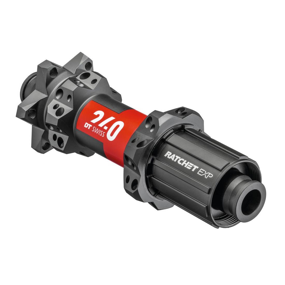 DT Swiss Hinterrad-Nabe 240EXP MTB DB Straightp 142/12 TA, 28L ,IS 6-bolt, Shim.Light, schwarz