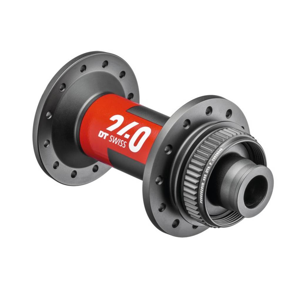DT Swiss Vorderrad-Nabe 240 Road Disc Brake 100mm/12mm TA, CL, 24 Loch, schwarz/rot