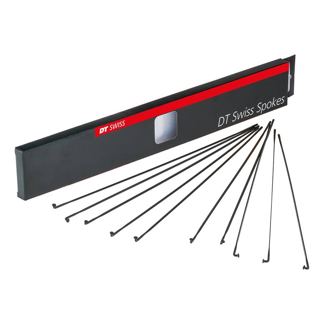 DT Swiss Messerspeichen "Aerolite", 2.0 x 0.9 x 254 mm, Niro, ohne Nippel, schwarz (20er Pack)