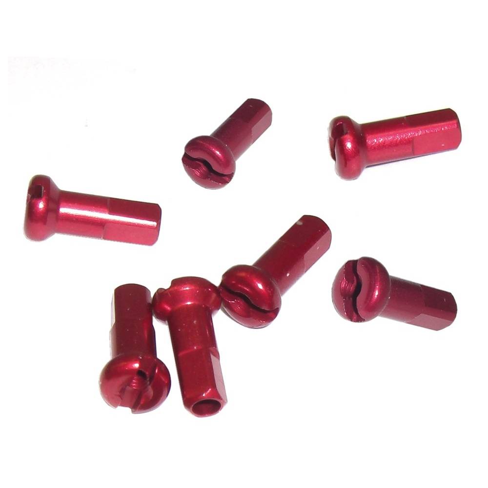 DT Swiss Alu-Nippel M 2X12 mit Rundkopf, rot (100er Pack)