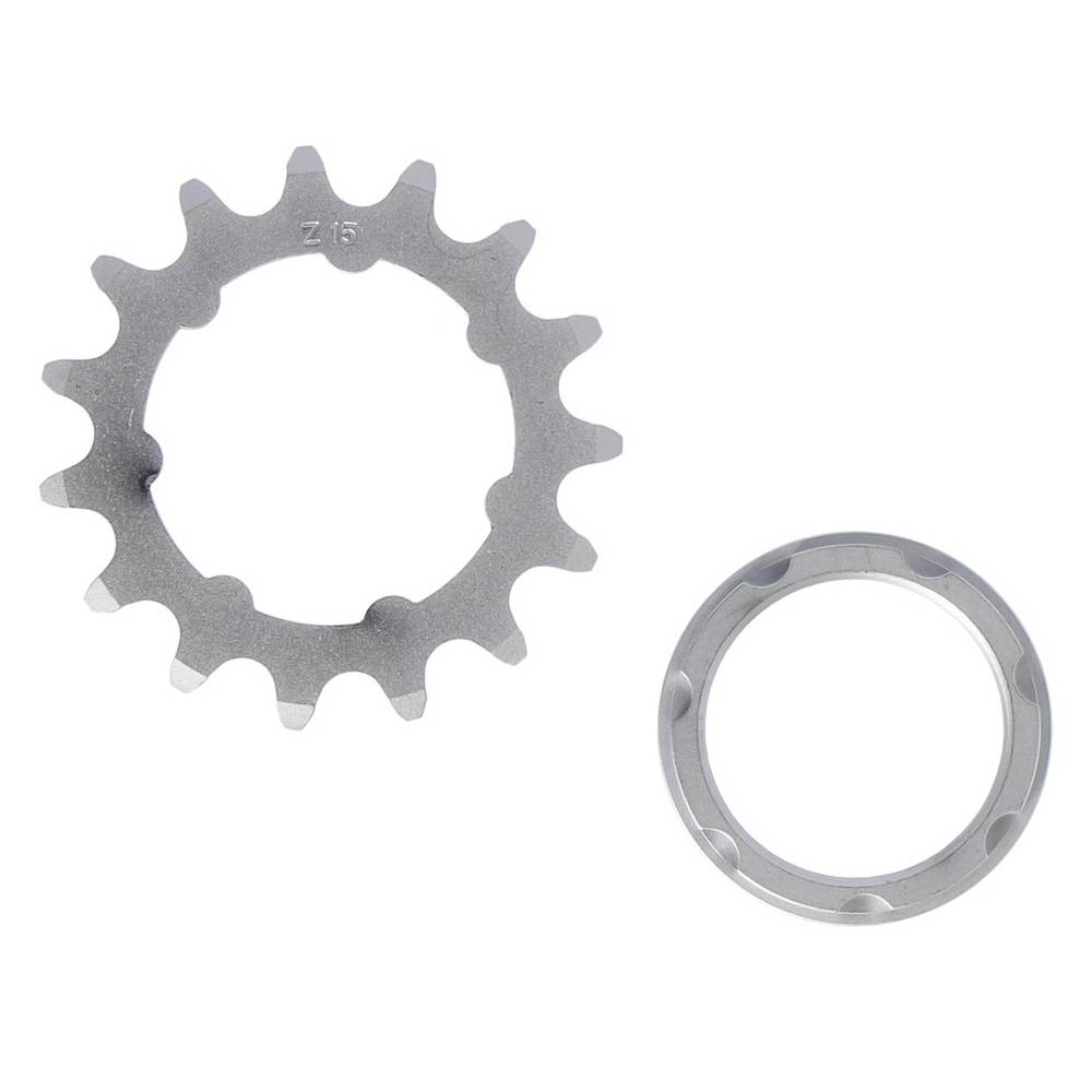 XLC Single Speed Ritzel 1/8",15 Zähne mit Träger matt verchromt, silber