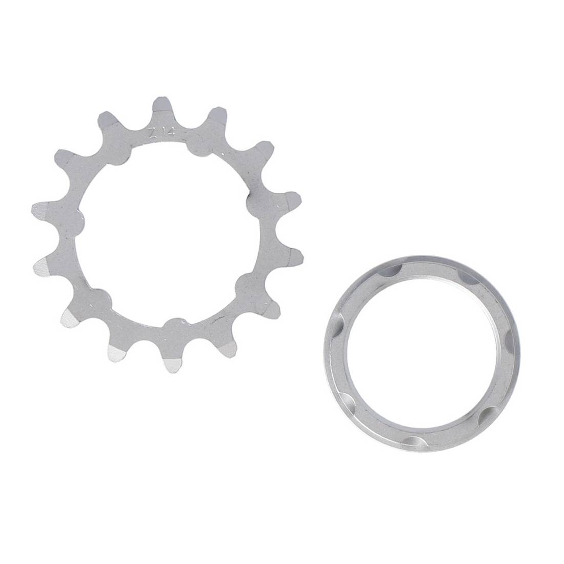 XLC Single Speed Ritzel 1/8",14 Zähne mit Träger matt verchromt, silber