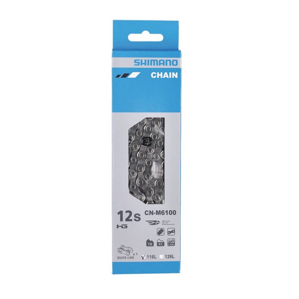 SHIMANO CN-M6100 Deore Schaltungskette, 116 Glieder, 12-fach, mit Quick Link, silber