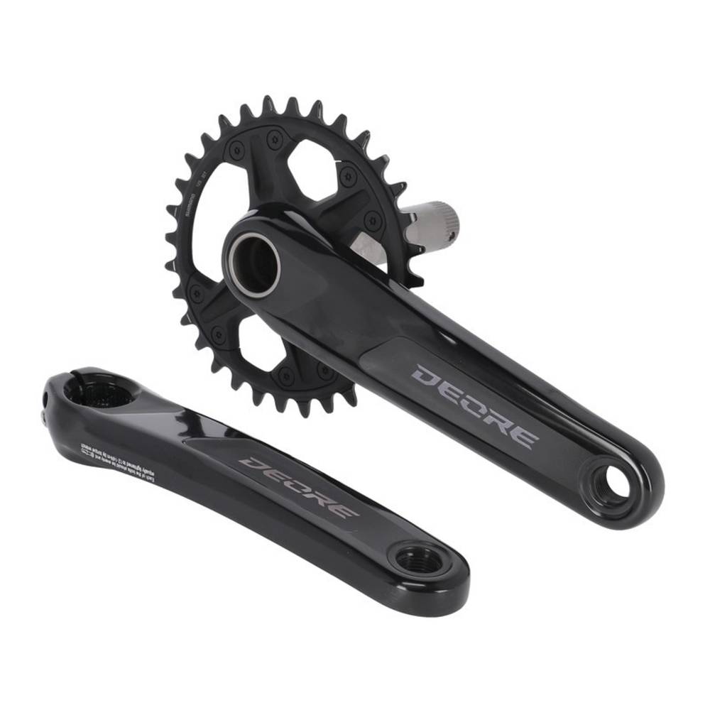 SHIMANO Kurbelgarnitur DEORE M6120-1, 32 Zähne, 175mm FCM6120-1, 2 Piece, 12-Fach o.Lagersch., schwarz (1 Set)
