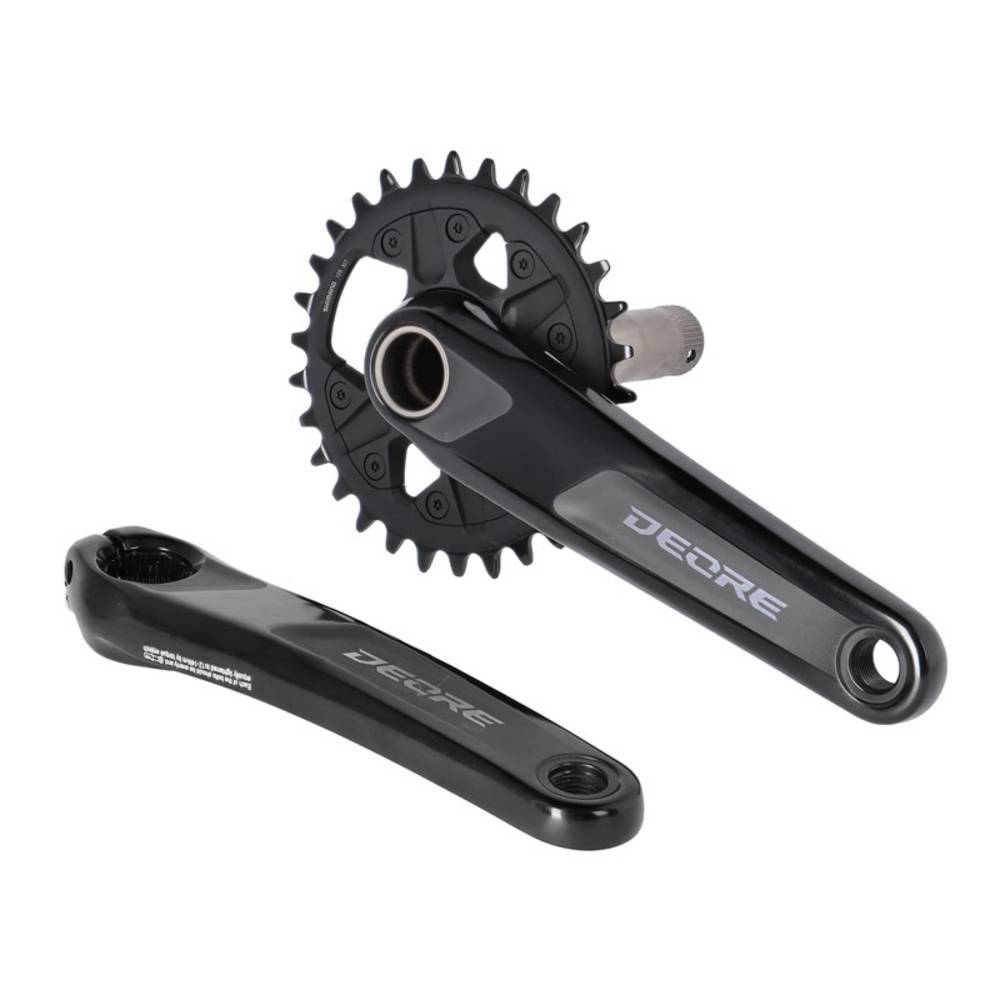 SHIMANO Kurbelgarnitur DEORE M6120-1, 30 Zähne, 175mm FCM6120-1, 2 Piece, 12-Fach o.Lagersch., schwarz (1 Set)
