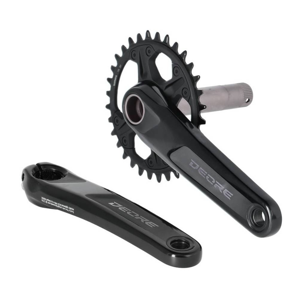 SHIMANO Kurbelgarnitur DEORE M6100-1, 32 Zähne, 175mm FCM6100-1, 2 Piece, 12-Fach o.Lagersch., schwarz (1 Set)