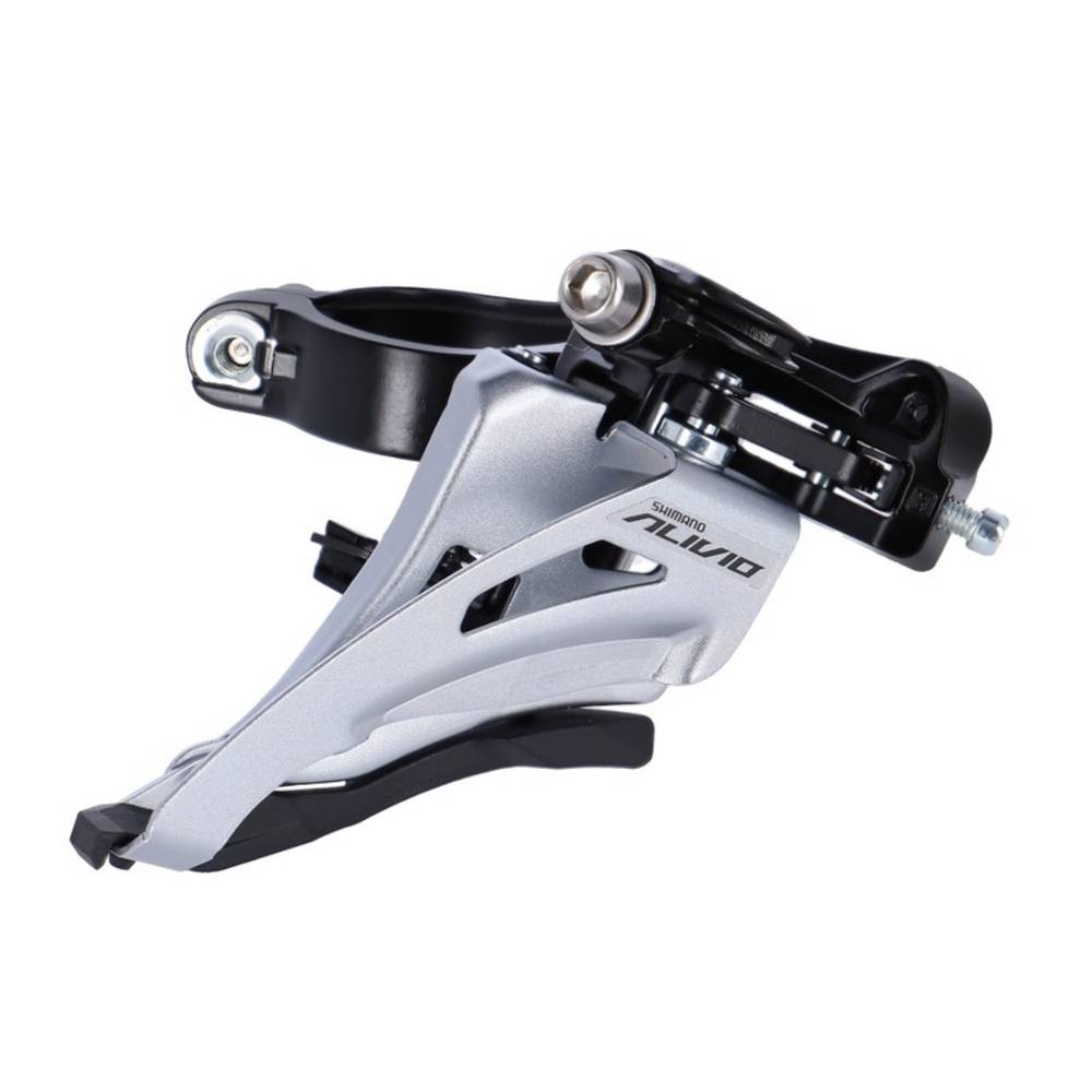SHIMANO FD-M3120-M Umwerfer "ALIVIO", 2x9-fach, Side Swing, 34,9 mm, 66-69°, schwarz/silber