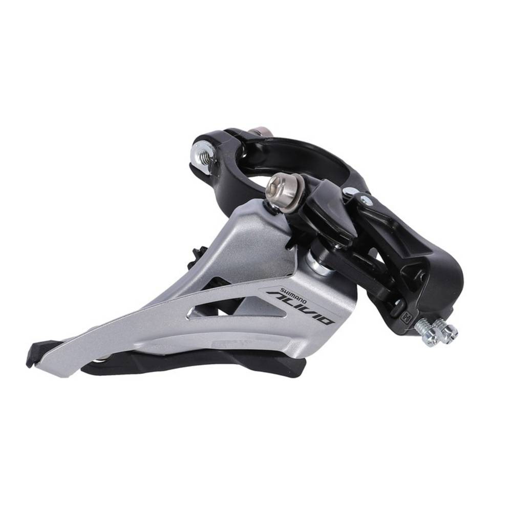SHIMANO FD-M3120-M-B Umwerfer "ALIVIO", 2x9-fach, Side Swing, 34,9 mm, 66-69°, schwarz/silber