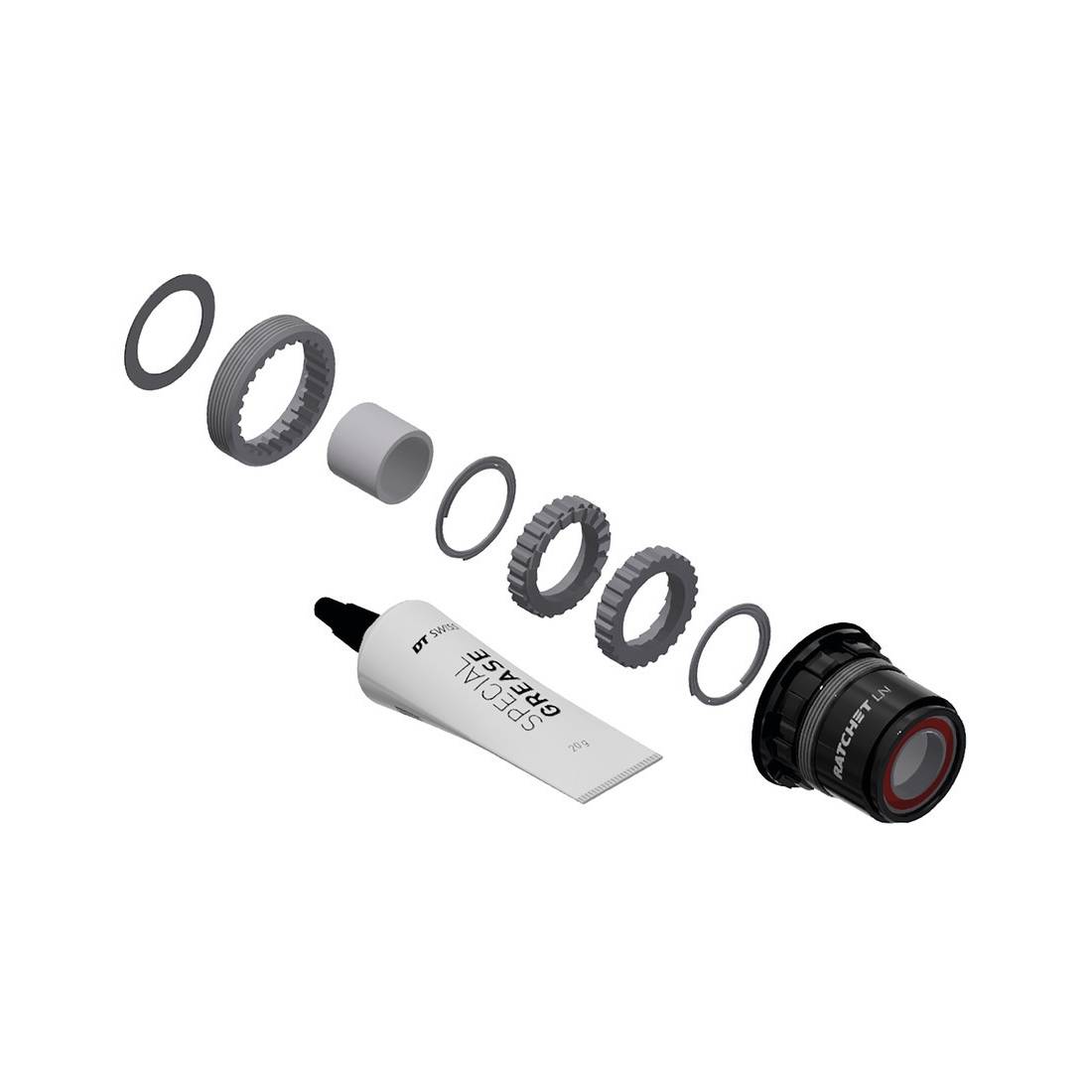 DT Swiss Umrüstkit HR-Nabe Alu, 3 Pawl in Ratchet, Sram XD (1 Set)