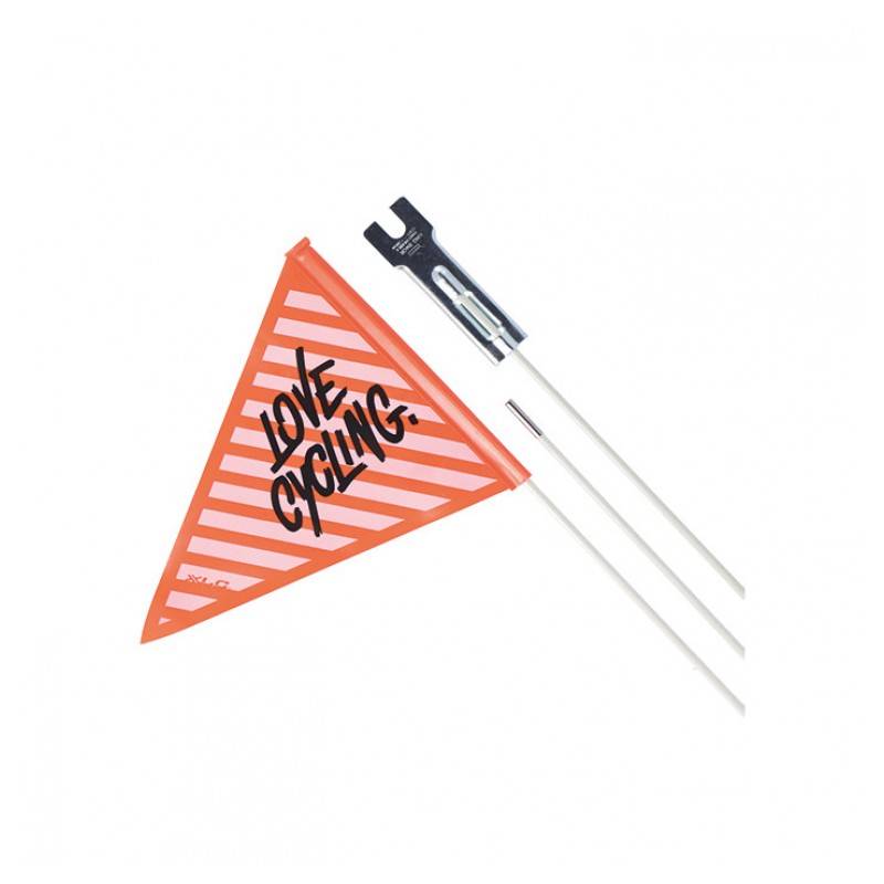 XLC Sicherheitswimpel SF-C02 dreiteilig, schwarz/orange 'Love cyling', orange (1 Set)