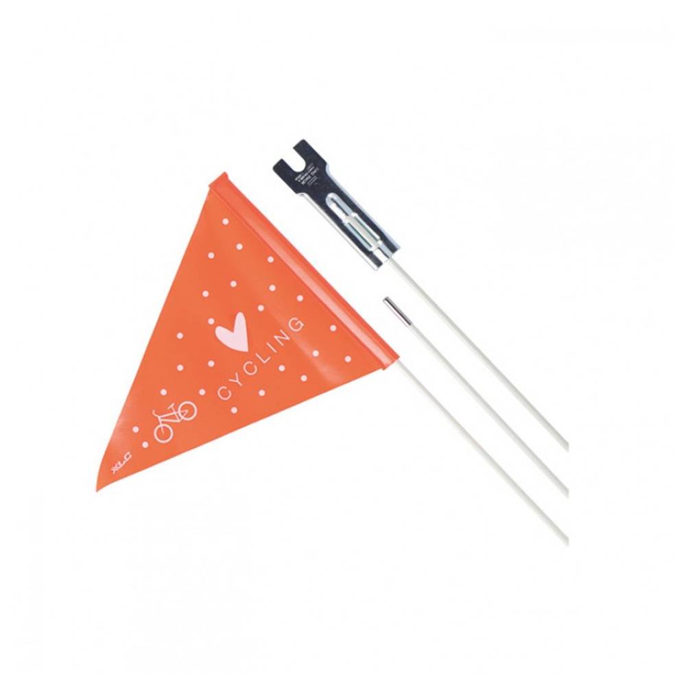 XLC Sicherheitswimpel SF-C02 dreiteilig, weiß/orange 'Love cycling', orange (1 Set)