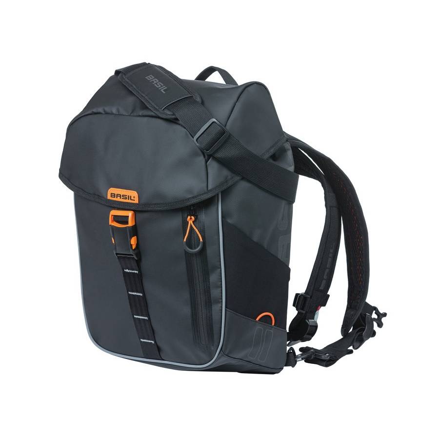Basil Fahrradrucksack Miles Tarpaulin, 31x17x44cm, schwarz/orange